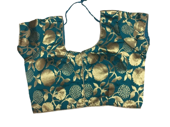 Raw Silk Green Designer Blouse 92